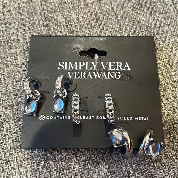 Simply Vera Wang Stone Earrings 3 pack - Picture 1 of 4